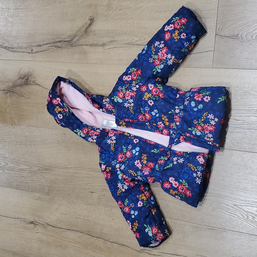 Floral puffy‎ coat